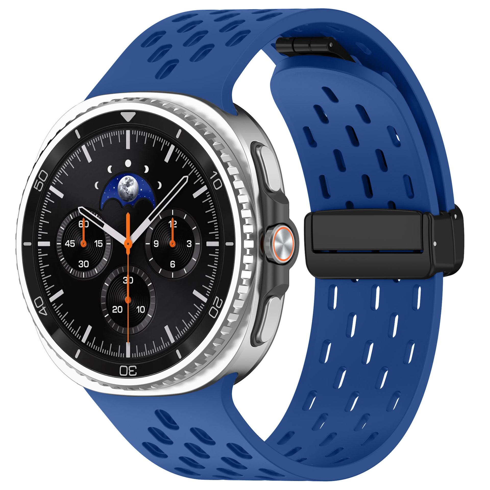 

Магнітний ремінець для Samsung Galaxy Watch 8 Classic 46 мм Силіконовий Спортивний Дихаючий Браслет Correa Ремінець Galaxy Watch 8 44 мм 40 мм Galaxy 8Classic 46mm синій