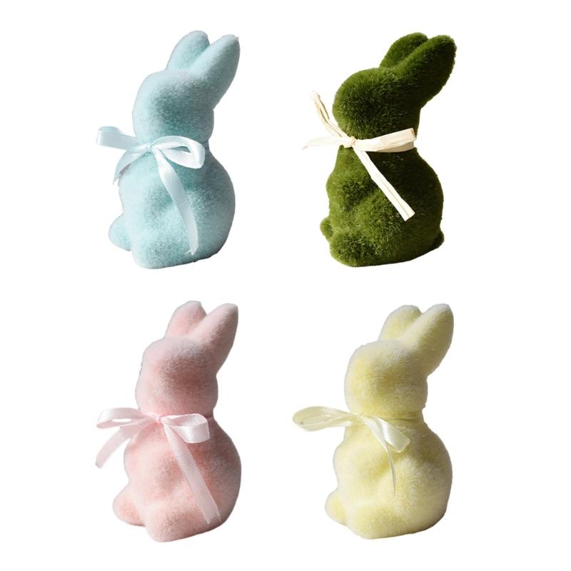 Artificial Moss Rabbit Sculpture With Plush Texture Ideal For Bookshelf Centerpieces Or Gift Decorative Ornament