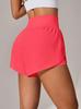 High-Waisted Ruffled Yoga Shorts - Women's Casual Sportswear for Tennis and Yoga