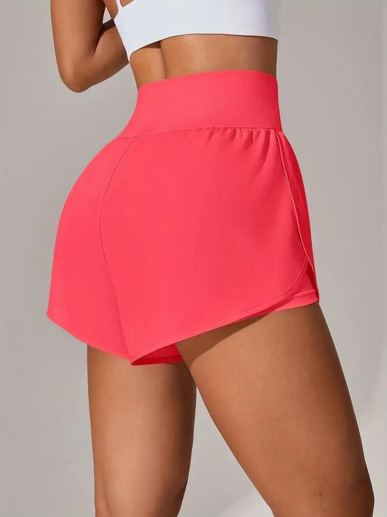 High-Waisted Ruffled Yoga Shorts - Women's Casual Sportswear for Tennis and Yoga