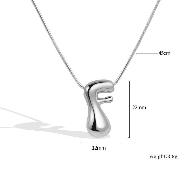 VENTFILLE 925 Sterling Silver 26 Letters Necklace For Women Gift Smooth Cute Balloon Jewelry Accessories Dropshipping Wholesale