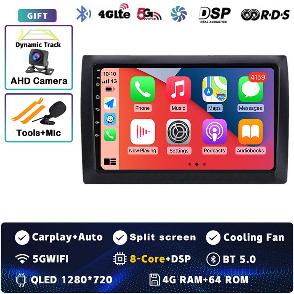 Android 14 Car Radio For Fiat Stilo 2002 - 2010 Player Multimedia GPS Navigation Stereo CarPlay Auto Video WIFI+4G BT DSP 2 DIN