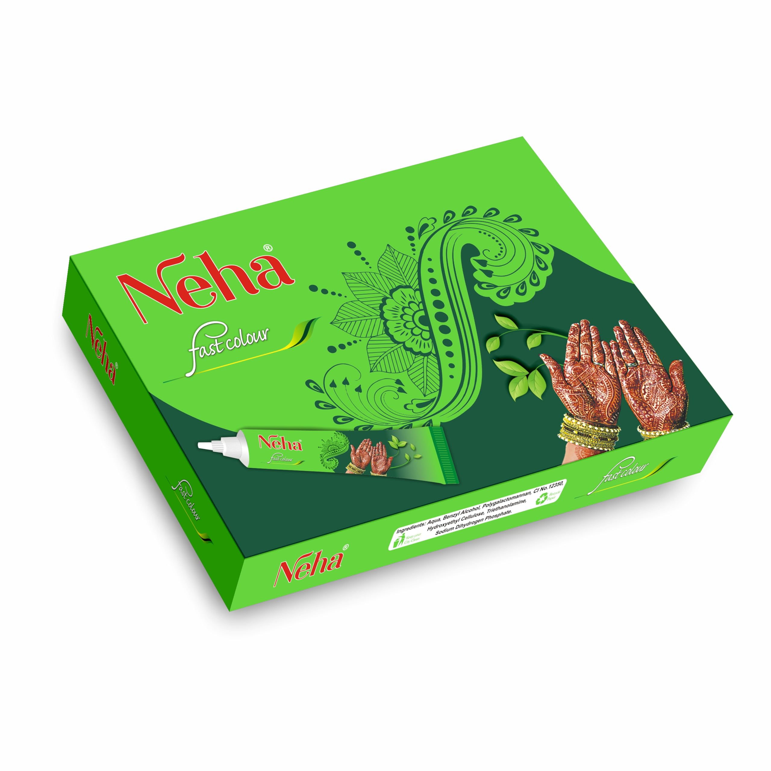 Neha Herbal Fast Color Tube (Pack of 10) 25g in Each Tube - Red