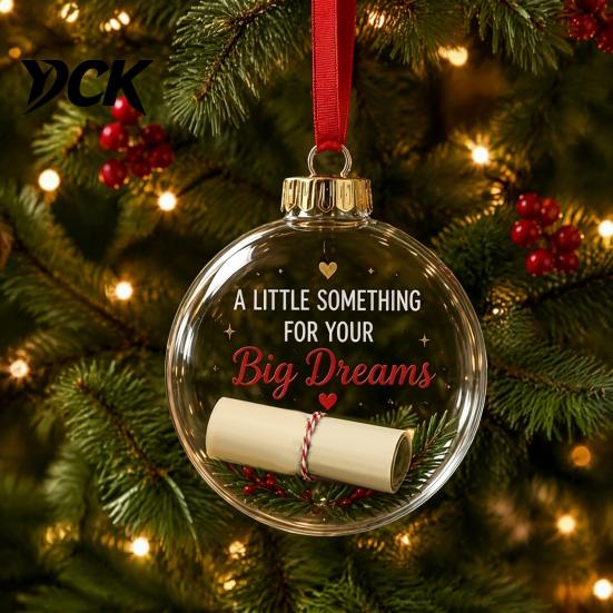 Christmas Ball Decor Clear Acrylic Fillable Ball, DIY Transparent Ornament for Xmas Tree Tree, Hanging Holiday, Wedding, Party, Home Decoration