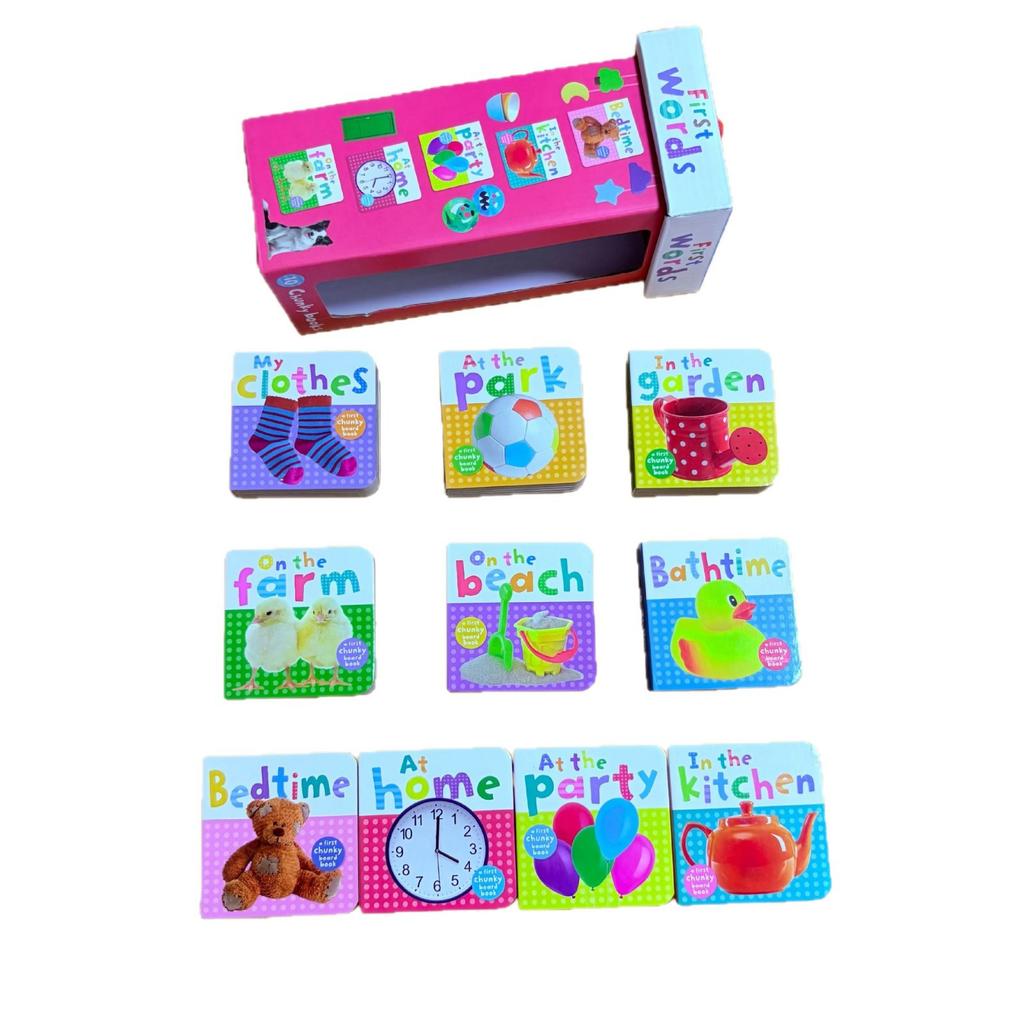 Genuine English mini portable set of 10 volumes First words children's word learning enlightenment cognition