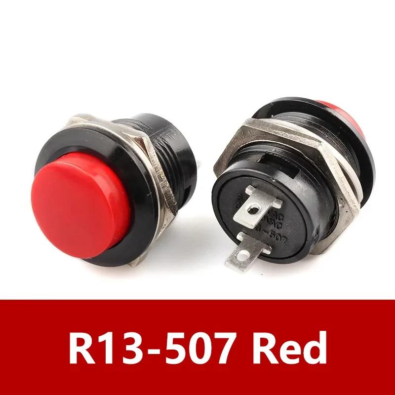 5/20Pcs 2Pin ON-OFF 16mm Round Push Button Switch R13-507 Momentary Power Switch
