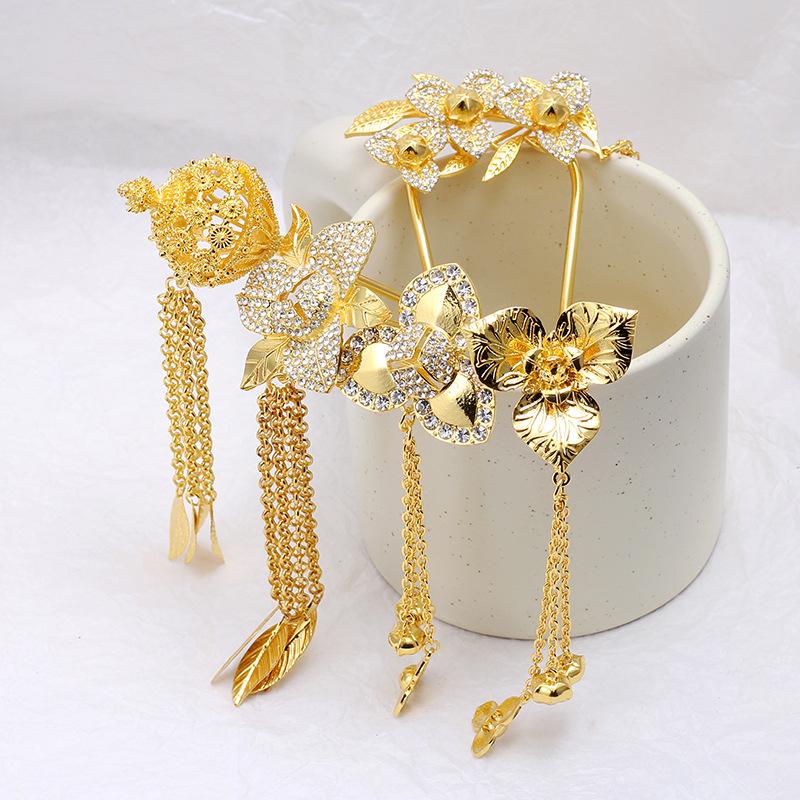 Xiuhe Clothing Headgear Women'S Premium Hanfu Retro Chinese Bridal Headgear Tassel Hairpin New Chinese Hair Accessories Customization