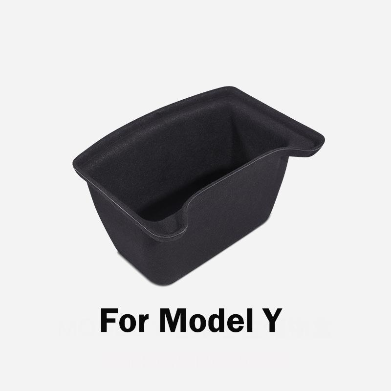 For Tesla Model 3 Model Y Rear Center Console Organizer Box Rear Middle Seat Car Tray Flocking TPE For Tesla Back Center Storage For Model Y