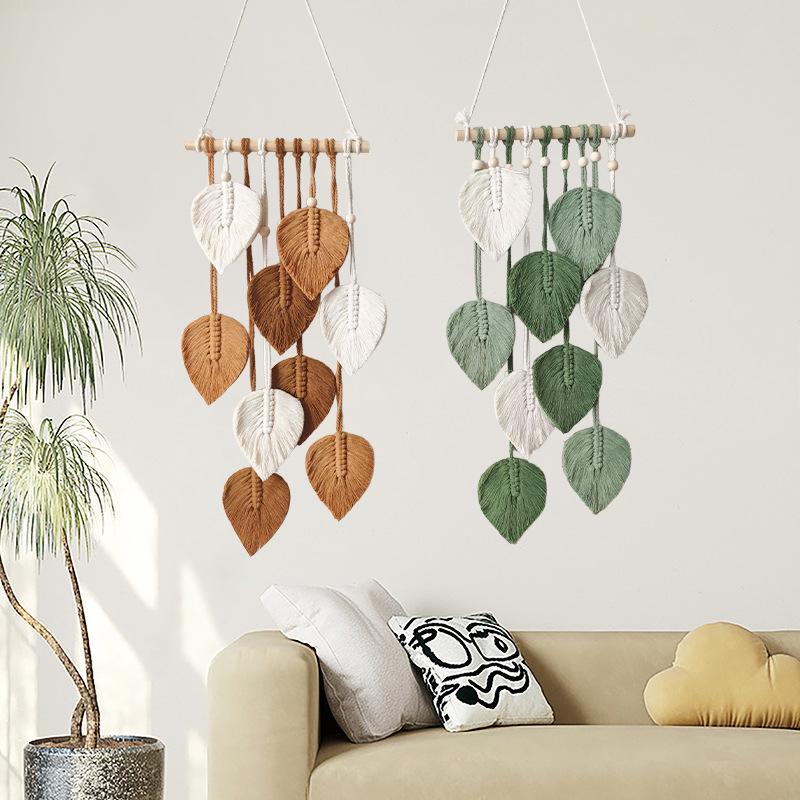 Creative Handmade Woven Wall Decorations, Leaf Tapestries, Home Pendants, Ins Style Homestay Wall Decorations