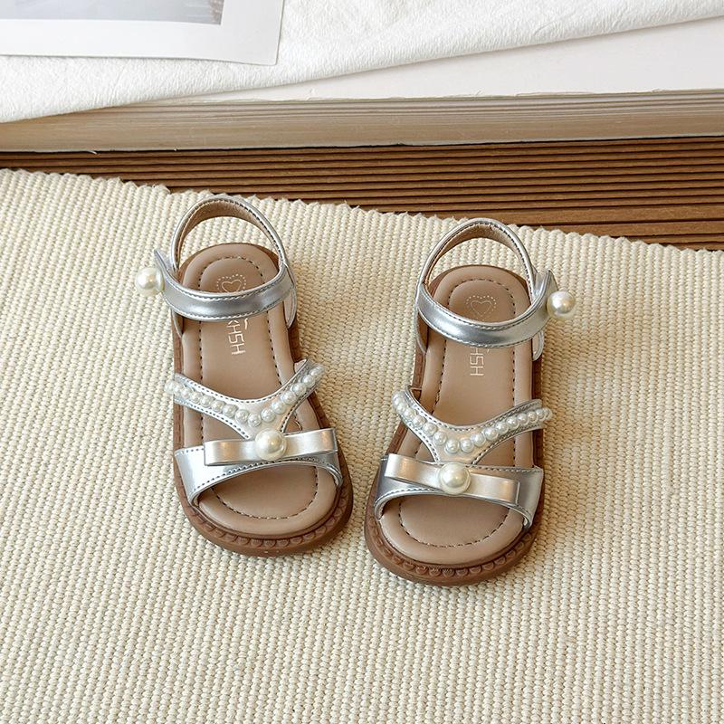 

Girls Open-toe Sandals, New Style Baby Beach Shoes 22 серебряный