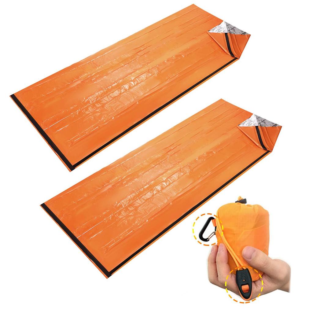 NGE Survival Emergency Disaster with 2 Sleeping Bags in a Drawstring Emergency Simple Sleeping Sleeping in a Cold Windproof Sheet, Sheet, Prevention,