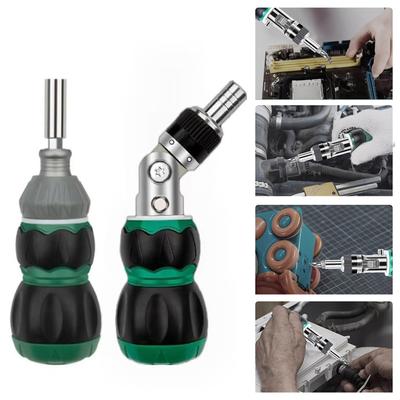 Mehrzweck-Ratschenschraubendreher-Set mit magnetischen S2-Legierungsstahl-Bits für verschiedene Heim-, Profi-Reparatur- und Montageaufgaben