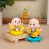 Resin Crafts Small Monk Sculpture Cute Mini Monk Ornaments  Car Accessory
