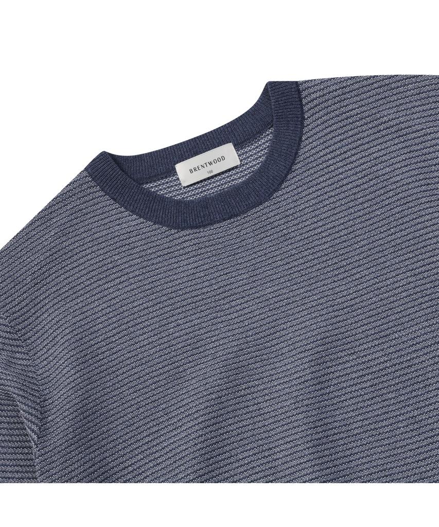BRENTWOOD [Washable] Two-Tone Round Neck Sweater Brwas25351Nyx