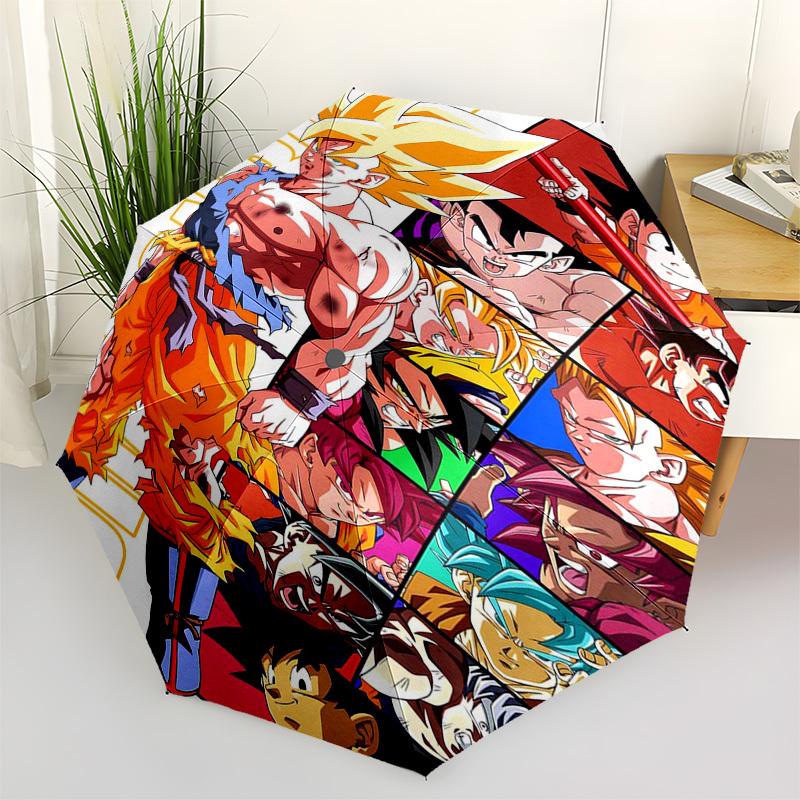 

1pc Dragon Ball Z Goku Outdoor Umbrella - Automatic Opening/Closing - Portable 3-Fold Design - Iron Frame - Perfect Gift for Fans, Travelers, Daily Us