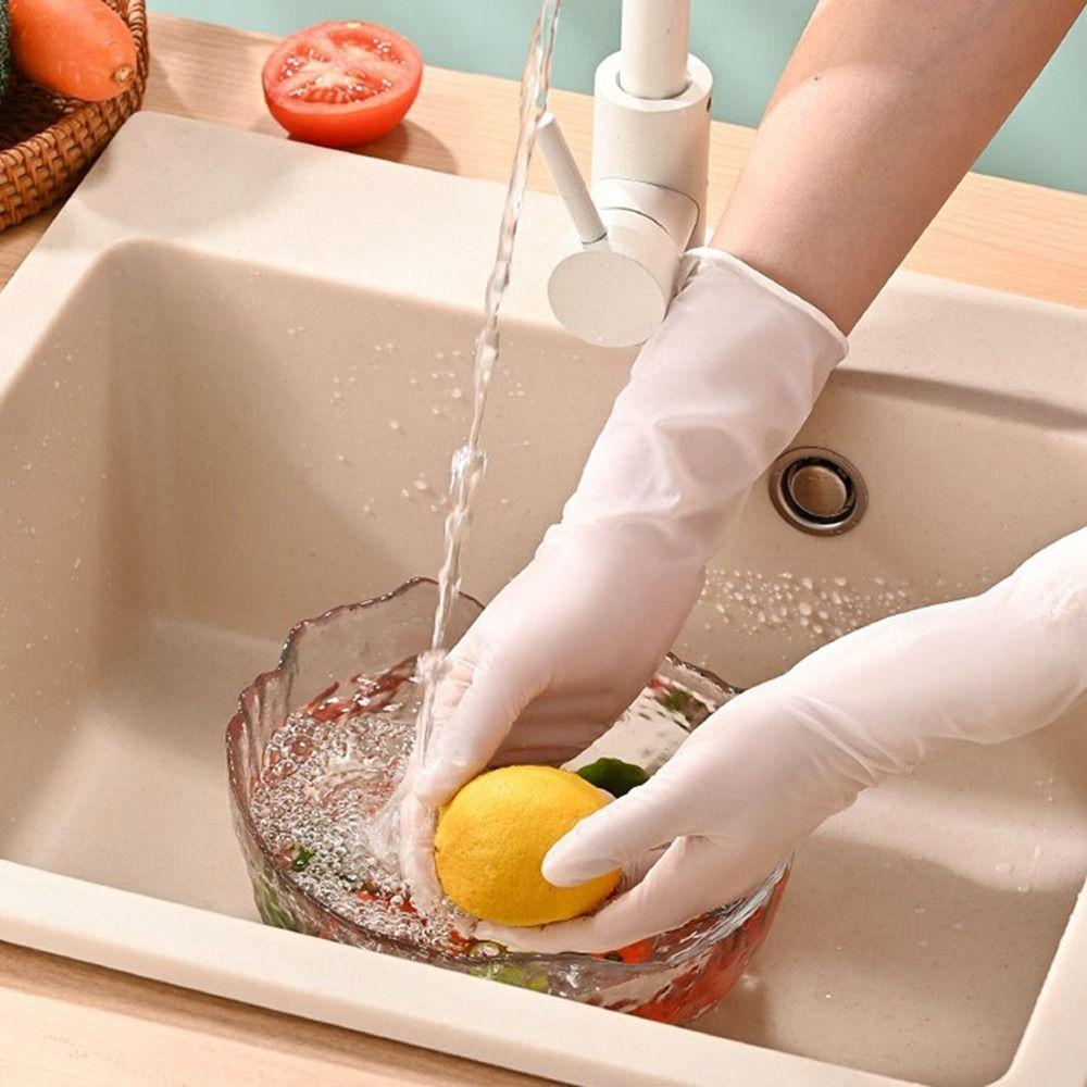30Pcs Food Grade Nitrile Gloves Thickened Waterproof Dishwashing Gloves Protective Anti-static Kitchen Disposable Gloves