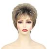 Synthetic Natural Short Hair Pixie Cut Wigs for Women Ombre Blonde Short Wig with Bangs Casual Wig Ladies Daily Costume Mother