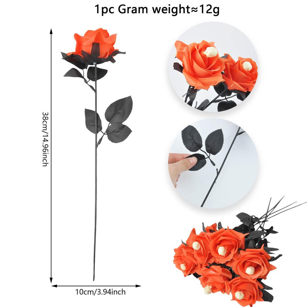 38CM Künstliche Schwarze Rose Mit Augapfel Kunstblume Horror Halloween Böse Cosplay Zubehör Kostümzubehör Heimdeko
