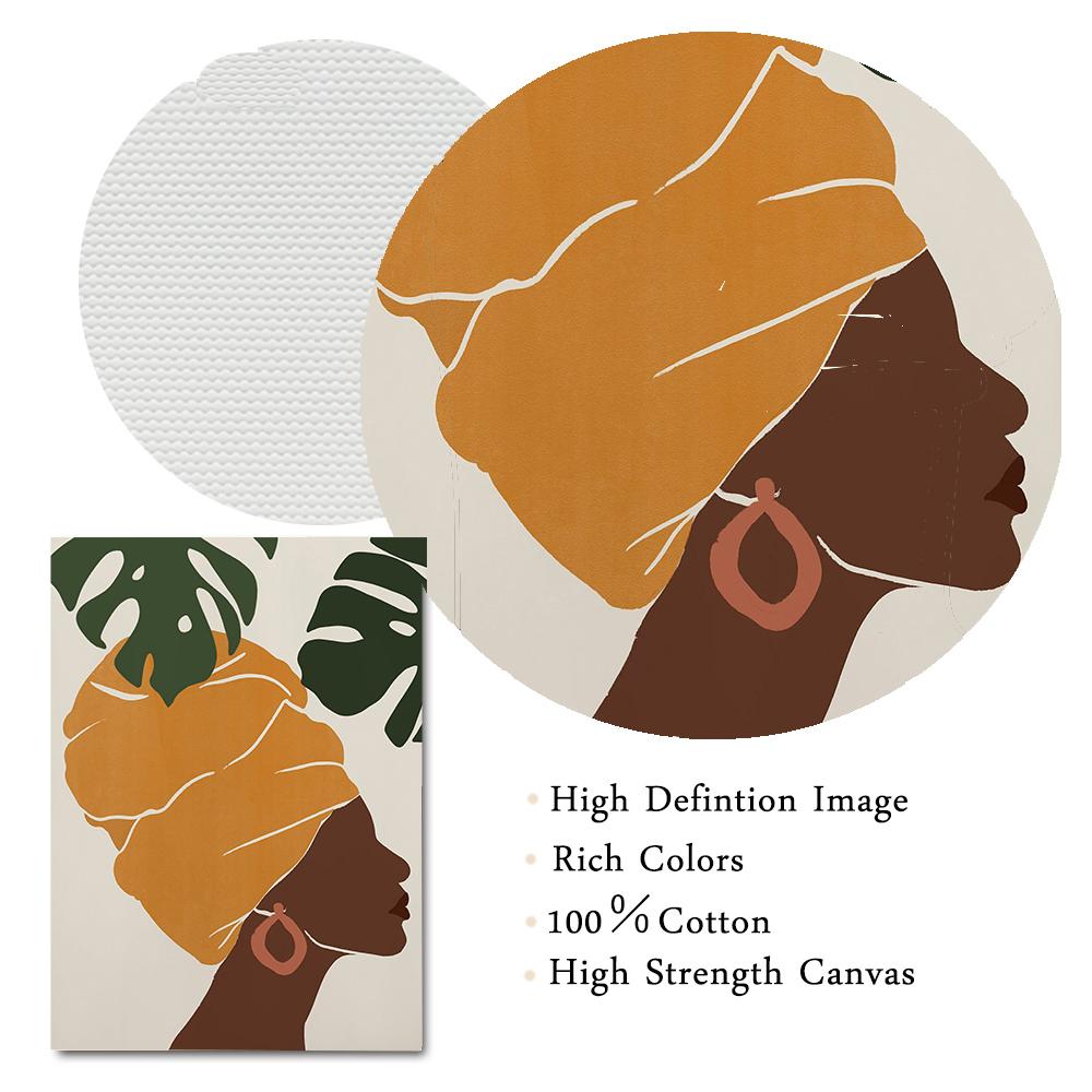 Black Woman Nordic Poster Print Wall Art Africa Boho Girl Canvas Painting Prints Hand Wall Pictures For Living Room Club Decor