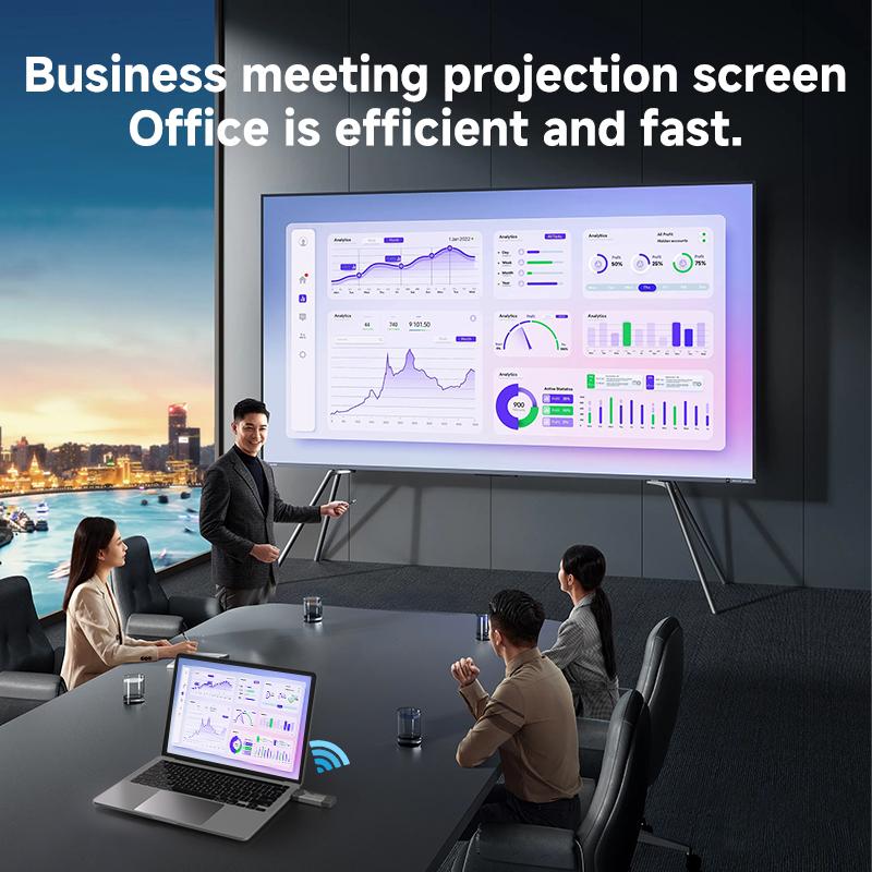 50M Full HD 1080P Portable Metal for Wireless Video Transmitter Receiver Meeting Projector PassThrough Splitters Converters