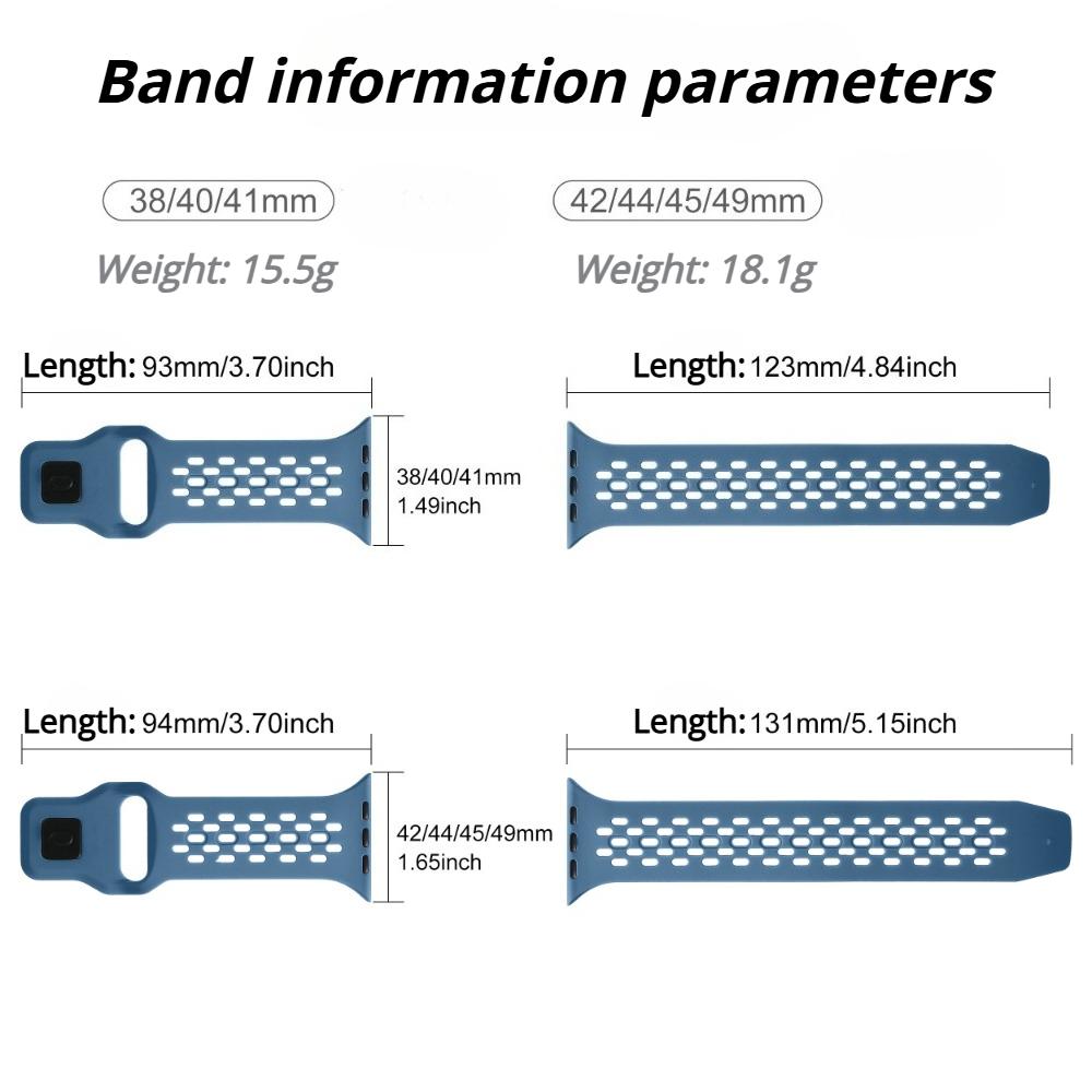 Oddychający silikonowy pasek do Apple Watch Ultra3 49mm 46mm 45mm 44mm 42mm 41mm 40mm bransoletka sportowa iWatch Series 11 10 9 8 7 6 SE3 pasek