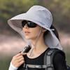 Xinbaoguan 100% Polyester 8062 Summer Outdoor Sunshade Hat, Horsetail Hole Folding Face Shading, WOMEN'S Fisherman Hat