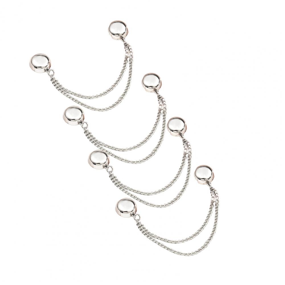 4 Pcs Magnetic Clothing Clips Multi-Function Pinless Brooch Shawl Clips Strong Magnetic Buckle With Chain For Women Clothes