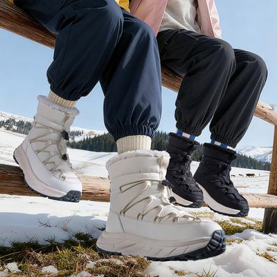 Women's Large Size Soft Sole Winter Warm Waterproof Anti-slip Fur One Snow Boots Padded Lined Ankle Boots Waterproof Outdoor Sports Cotton Boots