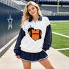 Women's Fashion Casual Printed Zip-Up Sweatshirt with Stand Collar and Long Sleeve