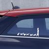 30x12cm Cat Follow Lady Cute Auto Stickers Sticker Car Windows Motorbike Bumper Laptop Decor Vinyl Decal Car Accessories