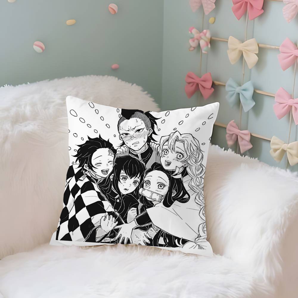 Amine K-Kimetsu No Yaibas Case Plush Fabric Soft Pillowcase Double Sided Print Cushion Cover Household Gifts