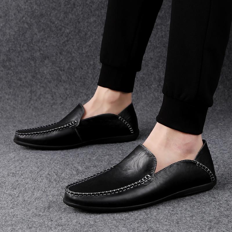 Soft Genuine Leather Shoes Men Comfortable Men Loafers Casual Shoes Men Flats Hot Sale Driving Lightweight Shoes Moccasins Plus