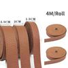 1 Rouleau Bande en Cuir Marron Bande 1,5 cm / 2 cm / 2,5 cm de Large Longue Motif Litchi Bandes de Ceinture en Cuir Bande Plate Cordon Plat Unilatéral 4 m / rouleau