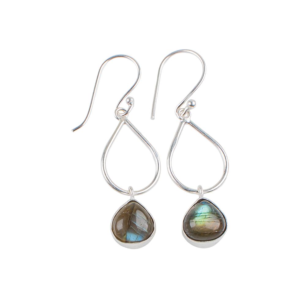 Natural Labradorite Gemstone 925 Sterling Silver Jewelry Handmade Earrings 1.90" EE-19-30