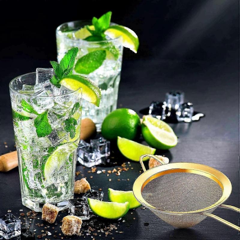 Cocktail Strainer-Stainless Steel-Conical Tea Strainer-Convenient Locking Tool8.5cm (1 Piece, Silver)