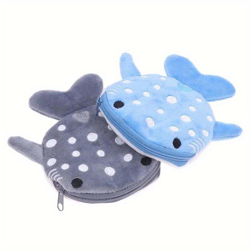 Cartoon Cute Whale Shark Plush Coin Purse Kawaii Wallet Portable Coin Bag Key Earphone Coin Organizer Pouch Zipper Bag Gift