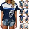 Maglietta da tifoso di calcio da donna, girocollo, manica corta, per i Mondiali dell'Inghilterra, top da sostenitore, vestibilità casual, maglietta stampata per eventi sportivi