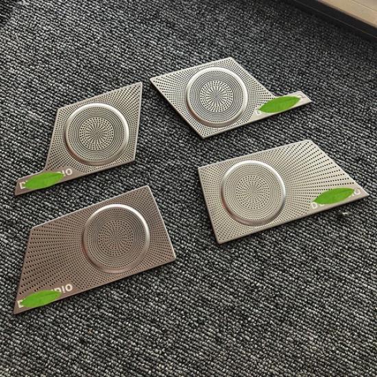 For Volkswagen Atlas 2018- Silver Steel Inner Door Speaker Cover Trim 4PCS