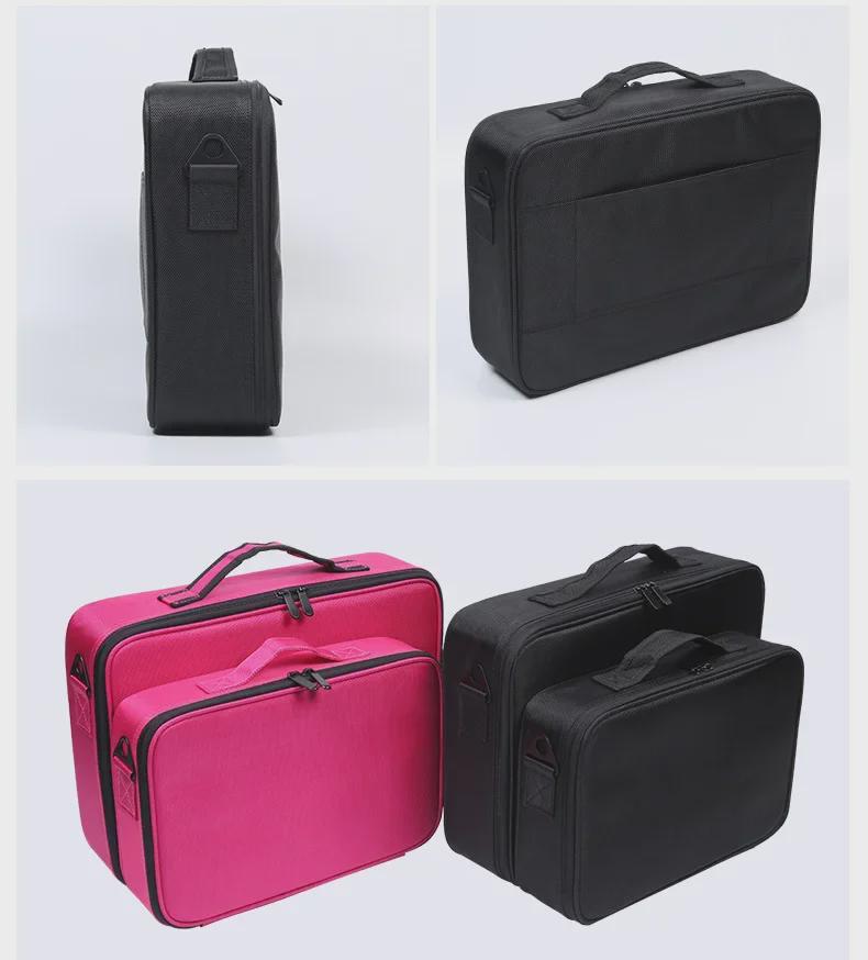 Portable Two-Tone Travel Cosmetic Bag with Tattoo Tool Storage and Large Capacity Divider