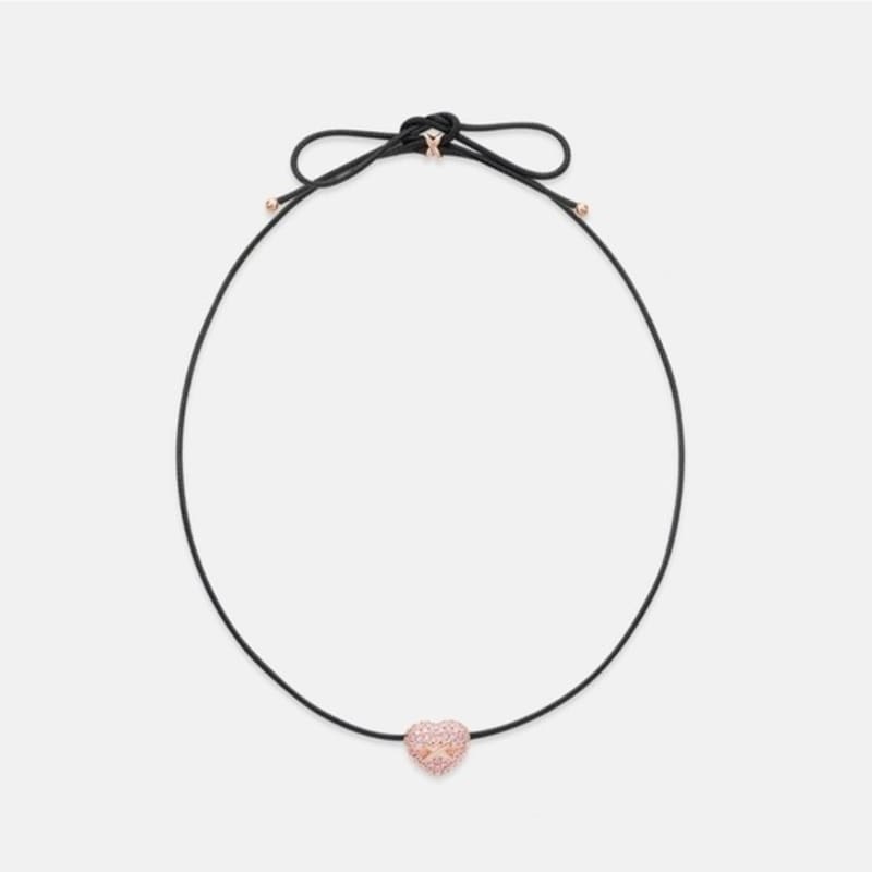 METROCITY JEWELRY Cuore Sterling Silver Rose Necklace A243SN1229RPP