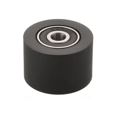 1ks 6x30x20mm kladka s kladkou s kladkou a kladkou Posuvný dopravník PU kolo pro nábytek, příslušenství kování, mobilní dvířka(Černá)