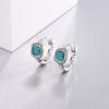 Xiaomi 925 Sterling Silver Vintage Square Earrings For Women Trendy Green Stone Earring Jewelry Prevent Allergy Party Accessories Gift