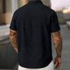 Men's Summer Colorblock Lapel Short-Sleeved Shirt Men's Casual Fashion Short-Sleeved Shirt