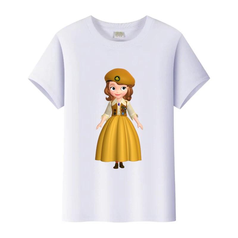 

Fashion Disney Sofia The First Princess Graphic Tees Girl O-Neck Tops White Clothes Blouses Harajuku T-Shirt Summer Tshirt 120