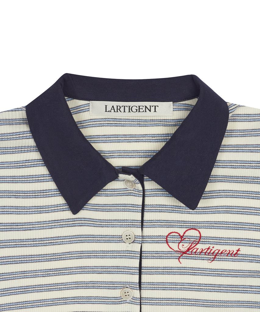 LARTIGENT L17 Collar T-Shirt(Blue)
