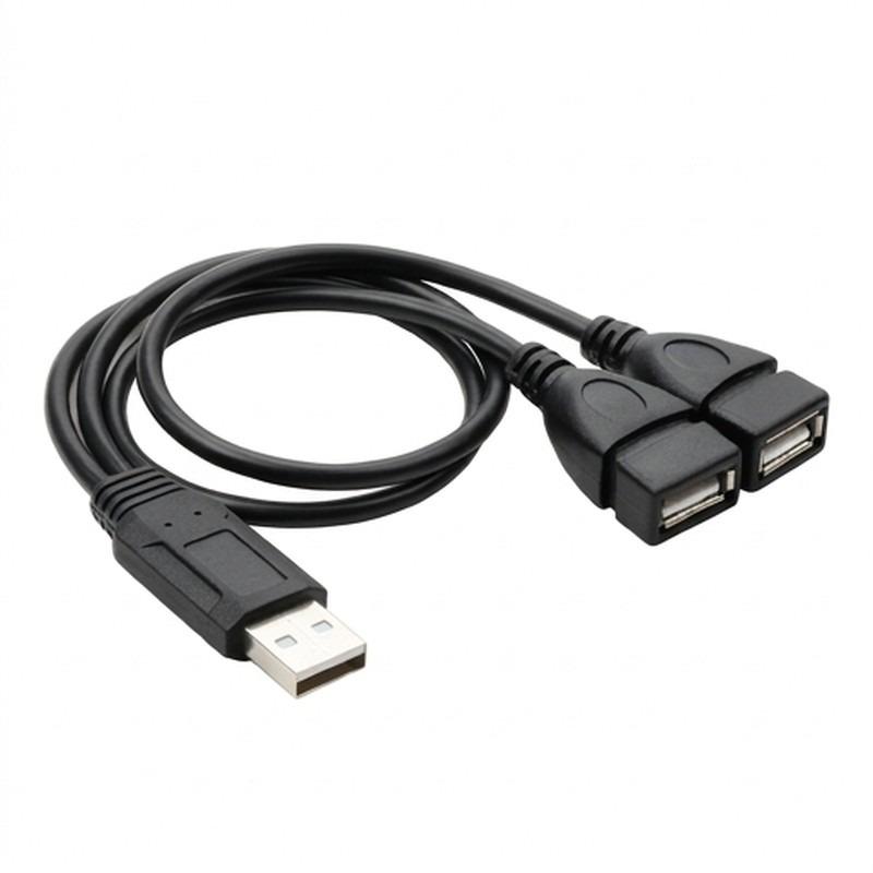 2 in 1 USB 2.0 Cable Double Splitter Adapter One To Two Female To Male Power Extension High Quality