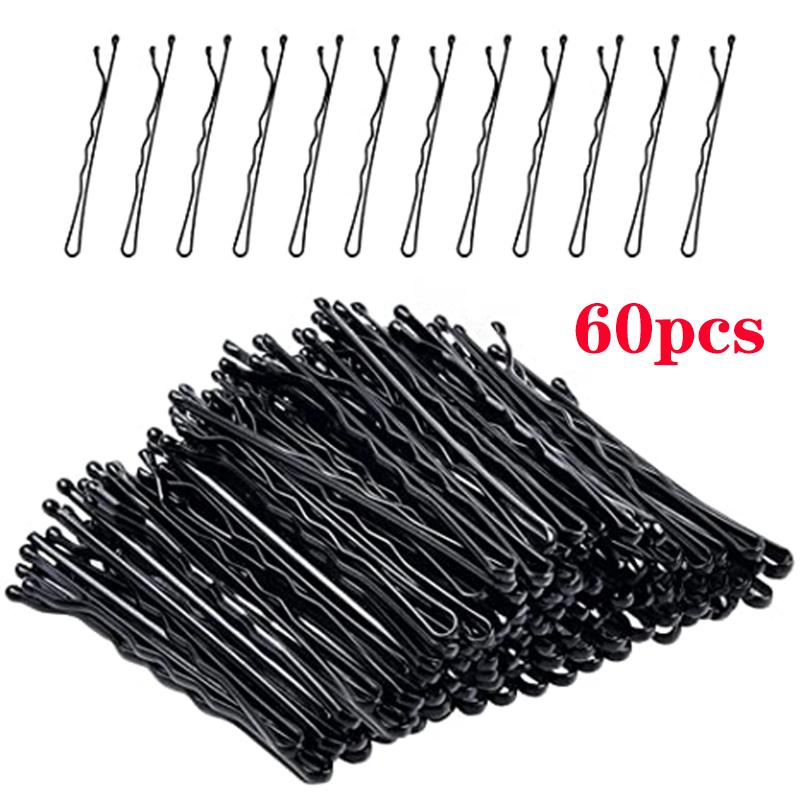60/120pcs Black Hairpins for Women Hair Clip Lady Bobby Pins Invisible Wave Curly Bride Disposable Hairgrip Barrette Hair Clips