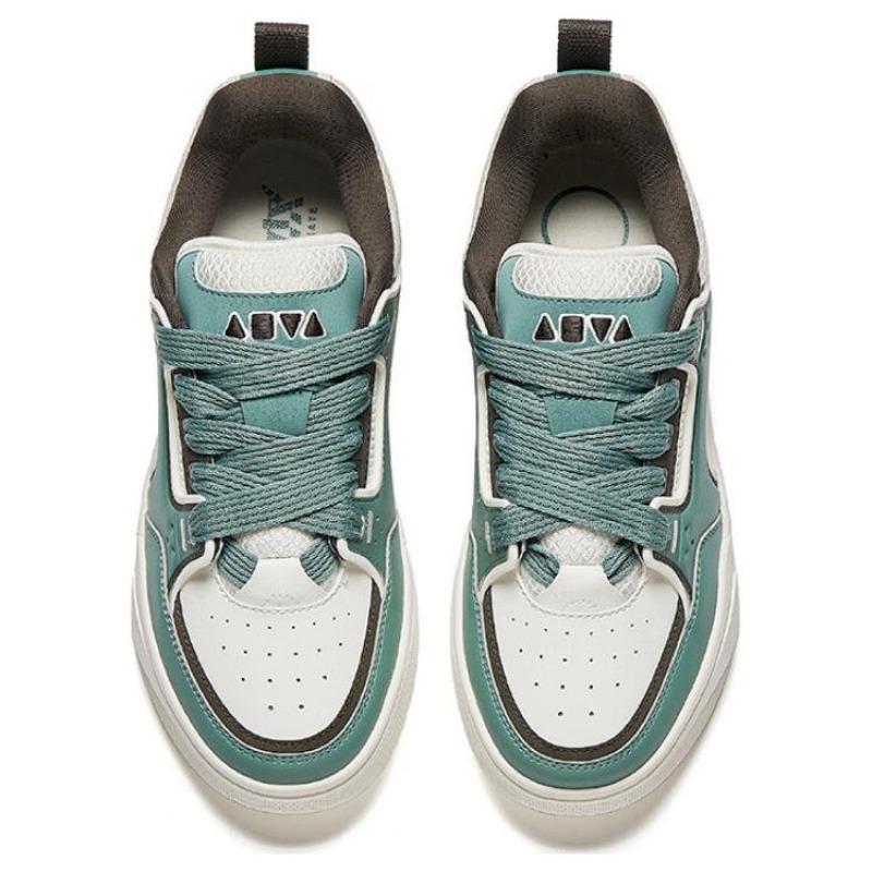 Anta Aojie Comfortable Versatile Non-Slip Wear-Resistant Low-Top Skate Shoes Men Sneakers Green White Brown 112518040-5