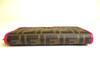 Authentic FENDI Zucca Khaki Canvas Shocking Pink Leather Round Zip Long Wallet #a221  Refurbished