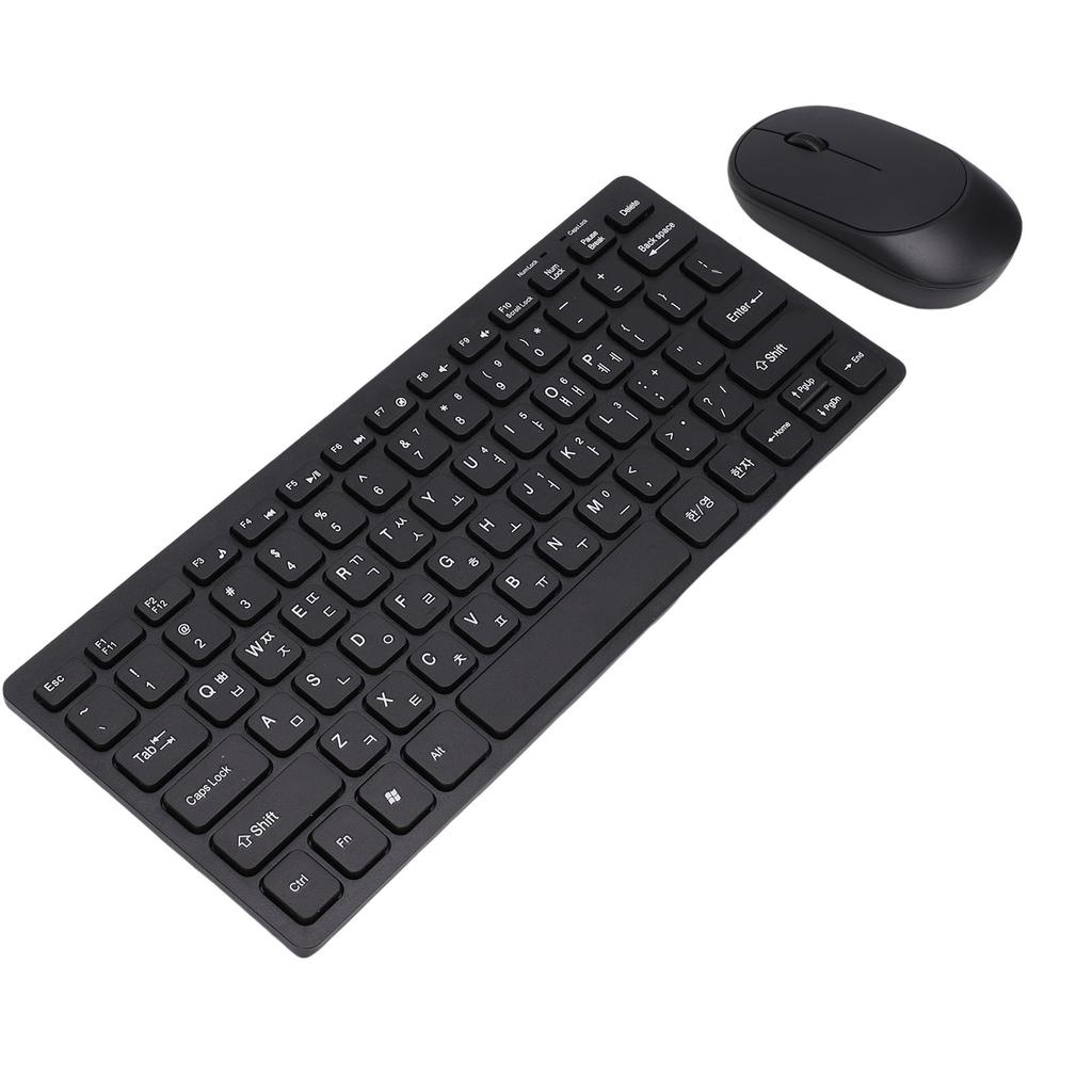 Keyboard Mouse Combo Slim Lightweight 2.4GHz Wireless 78 Key Korean Keyboard with Silent Mouse for PC Laptop